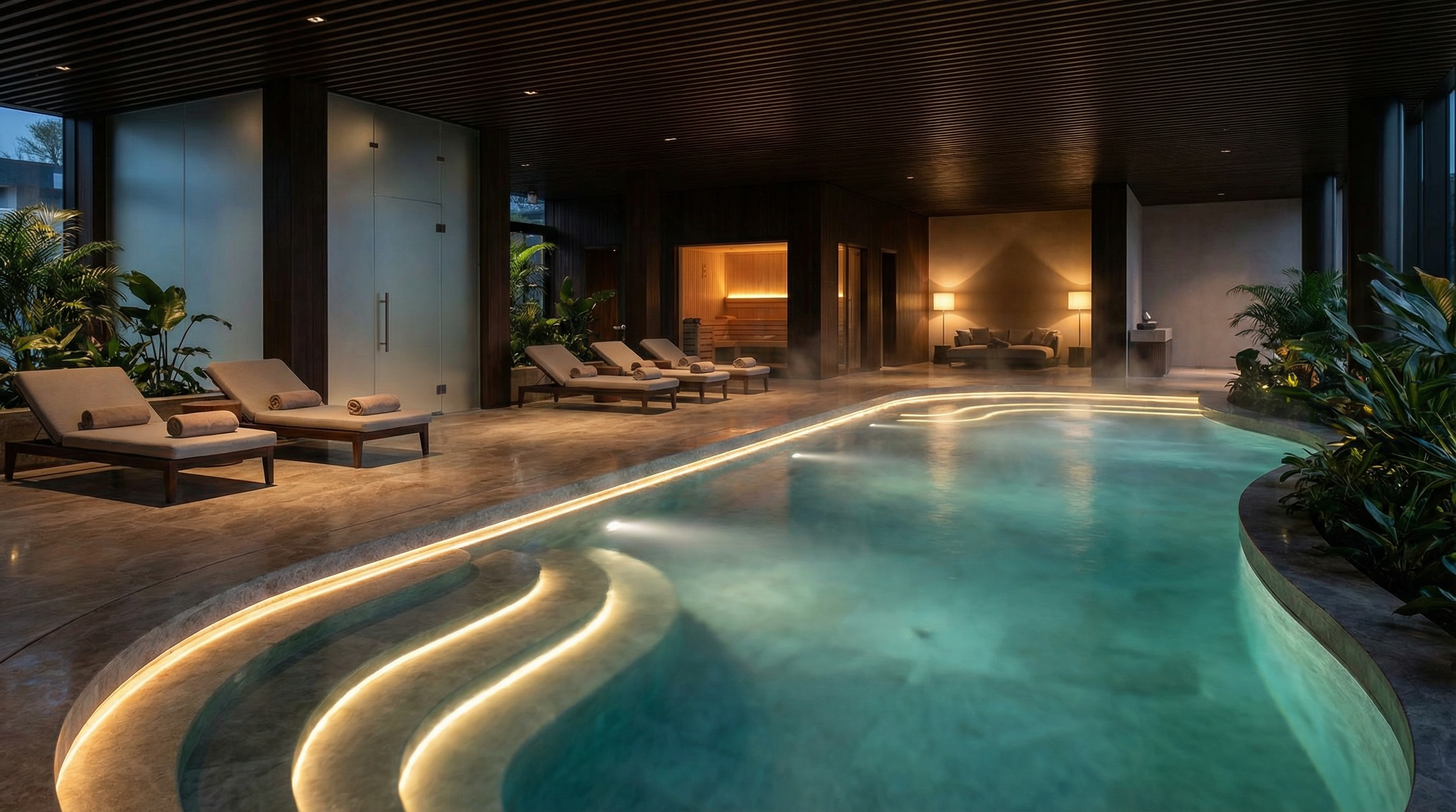 Spa and wellness area lighting